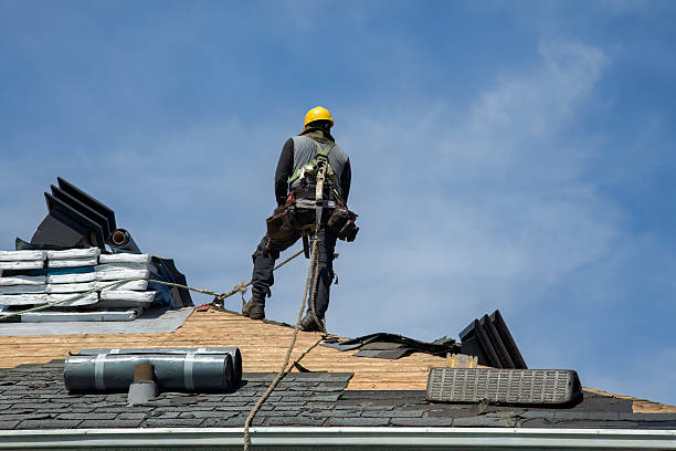 Professional Gutter Installation technician working in New Lexington, OH